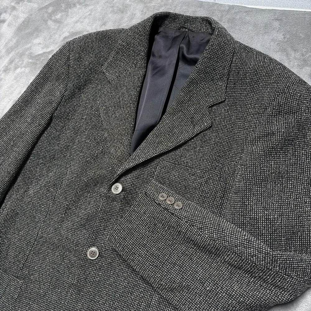 Vintage Caravan Sport Coat Mens Medium 44 Gray Tweed Wool Jacket Blazer‎